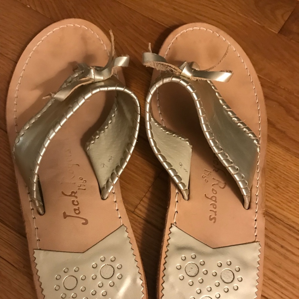 Gold Jack Rogers sandals